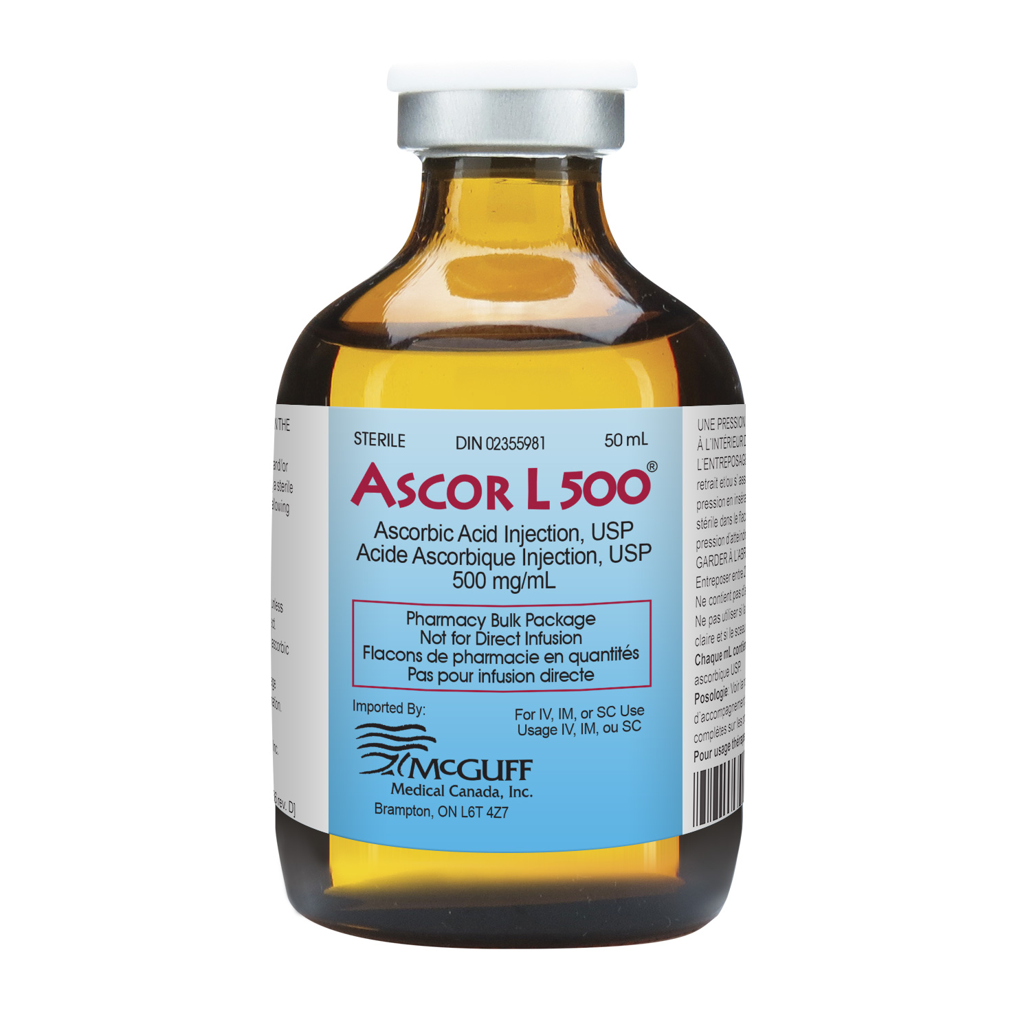 Mcguff Medical Canada Ascor L Ascorbic Acid Injection Usp Vitamin C Injection